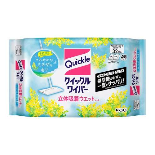 花王　クイックルワイパー　立体吸着ウエットミモザ３２枚