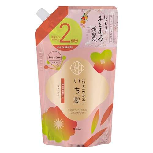 クラシエホームプロダクツ販売　いち髪　濃密Ｗ保湿ケア　シャンプー　詰替用２回分　６４０ｍｌ