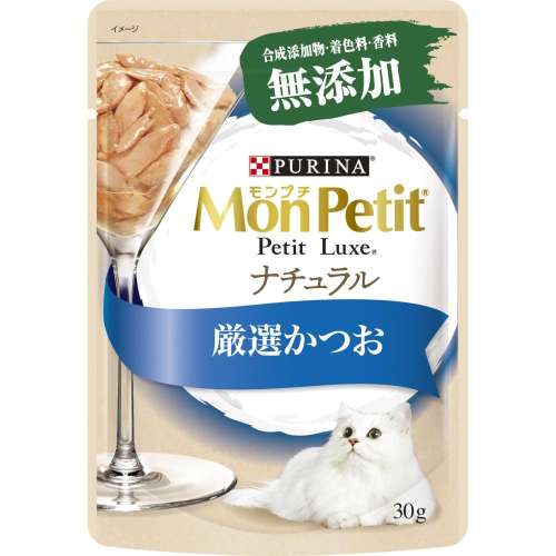 モンプチ　プチリュクスパウチ　ナチュラル　成猫　かつお３０ｇ