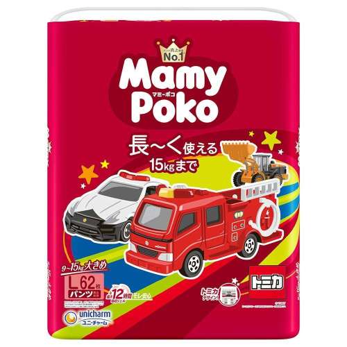 ユニ・チャーム　マミーポコパンツ　Ｌ６２枚　トミカ・プラレール企画