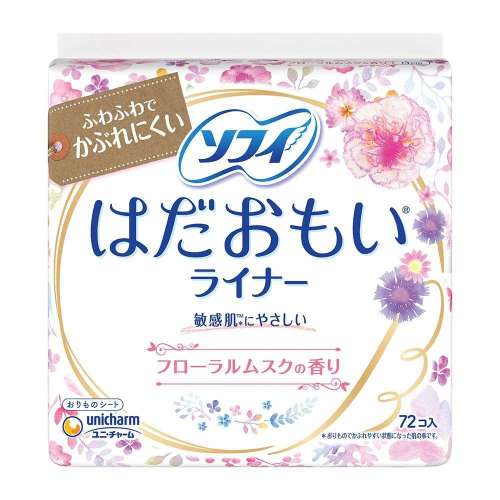 ユニ・チャーム　ソフィ はだおもいライナーフローラルムスク 72枚入
