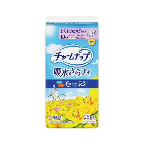 ユニ・チャーム　チャームナップ 吸水さらフィ 女性用 パンティライナー 10cc ロング ピュアソープの香り 28枚 19cm【軽い尿もれの方】
