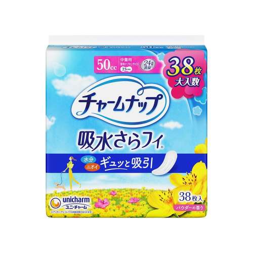 ユニ・チャーム　チャームナップ 吸水さらフィ 女性用 50cc 中量用 38枚 昼用ナプキンサイズ 23cm【軽い尿もれの方】