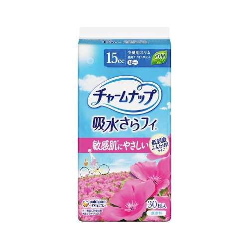 ユニ・チャーム　チャームナップ ふんわり肌 女性用 15cc 少量用 無香料 30枚 昼用ナプキンサイズ 19cm【軽い尿もれの方】×24個セット