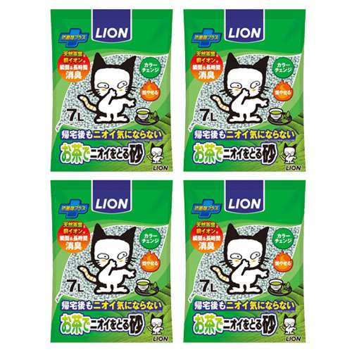 ※※お茶でニオイをとる砂 猫砂 紙製 7L カテキン ×4個セット 固まる 消臭 抗菌