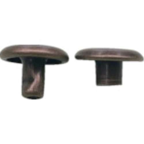 ユタカメイク 平ベルト金具 両面カシメ ブラウン 大オス・メス（各10個） JO-BL