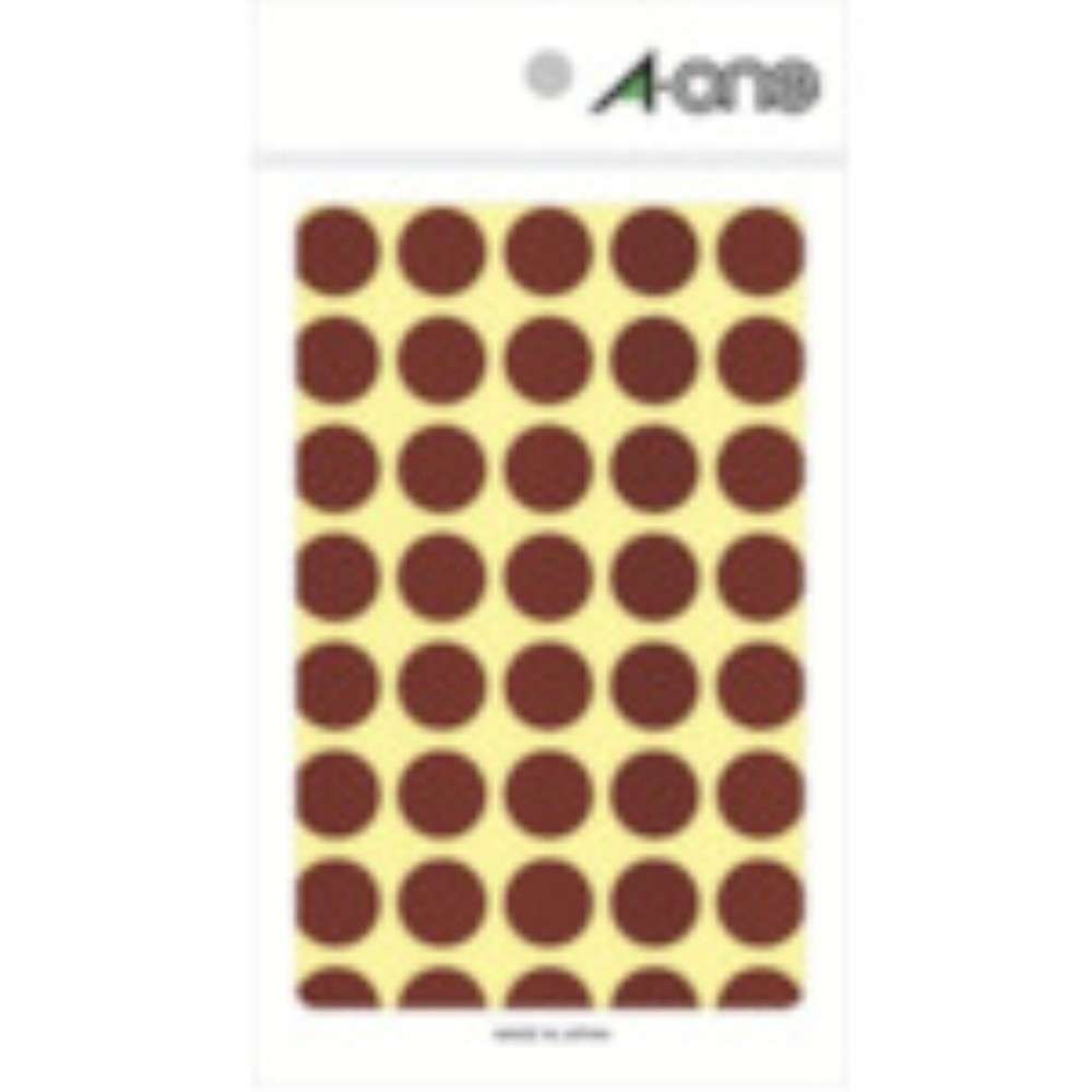 3M エーワン （TM）  カラーラベル 丸型 15mmΦ 茶 （14枚入） 07027