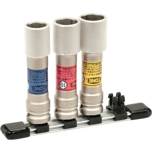 TONE インパクト用ソケット（自動車整備用） プロテクター付クイックフィット薄形ロングホイルナットソケットセット 差込角12.7mm HAPQF403LN