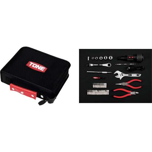 TONE 整備用工具セット ツールセット ブラック 間口250×奥行200×高さ70mm 40点セット