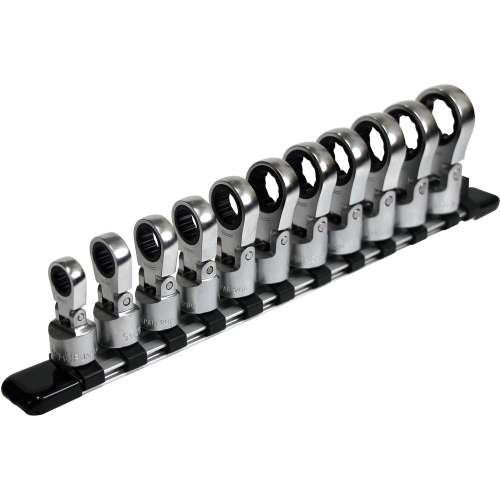 TONE フレックスラチェットめがねソケットセット（ホルダー付） 差込角9.5mm 11点セット HRM311F