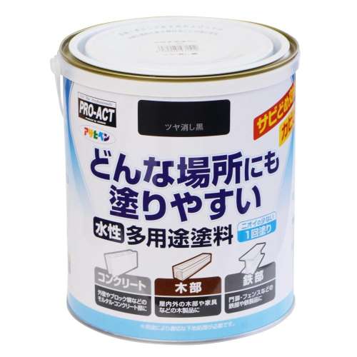 アサヒペン　水性多用途ＳＤ　１．６Ｌ　ツヤ消し黒