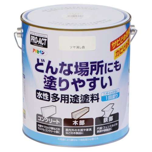 アサヒペン　水性多用途ＳＤ　３Ｌ　ツヤ消し白