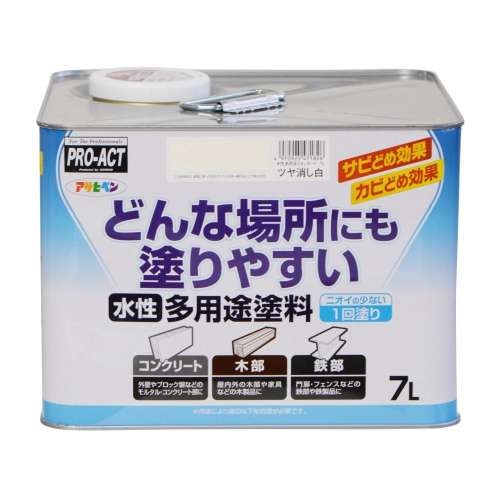 アサヒペン　水性多用途ＳＤ　７Ｌ　ツヤ消し白