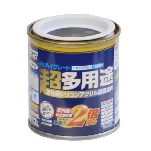 アサヒペン　水性多用途ＨＧ　１／１２Ｌ　ツヤ消し黒