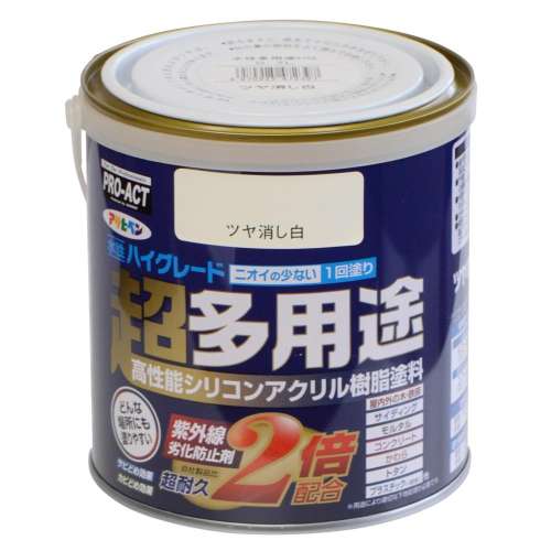 アサヒペン　水性多用途ＨＧ　０．７Ｌ　つや消し白