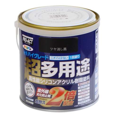 アサヒペン　水性多用途ＨＧ　０．７Ｌ　ツヤ消し黒