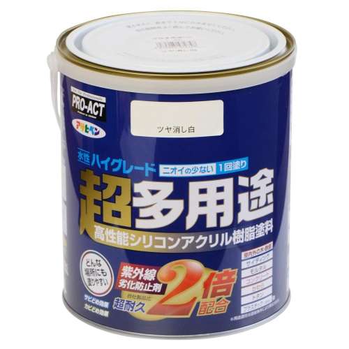 アサヒペン　水性多用途ＨＧ　１．６Ｌ　ツヤ消し白