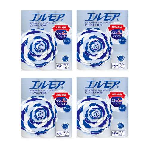 カミ商事 エルモアトイレット シングル18R 60m　×4個セット
