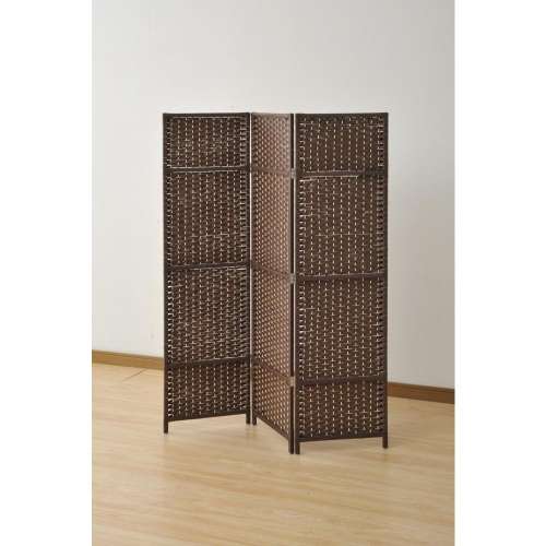 山善 YAMAZEN パーテーション 衝立 スクリーン3連 ダークブラウン 折りたたみ 木製 間仕切り 目隠し 自立 DSSCR-3