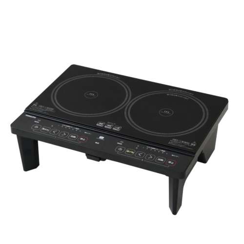 山善 2口IH調理器脚付き YES-WL1456（B）