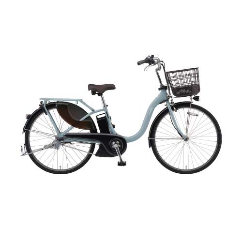 ２４インチ　PAS With　電動アシスト自転車　内装3段 バッテリーランプ　マットスモーキーブルー