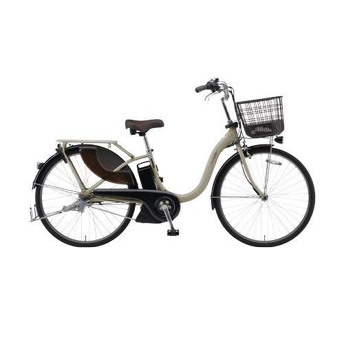 ２４インチ　PAS With　電動アシスト自転車　内装3段 バッテリーランプ　マットグレイッシュベージュ
