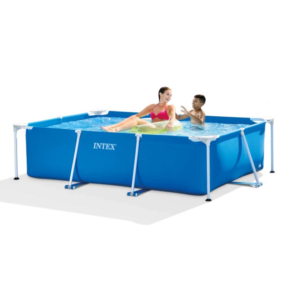 INTEX プール ビニールプール 大型 家庭用 空気入れ不要 長方形 レクタングラフレーム 220cm 28270NP 水遊び お家 自宅 庭 インテックス