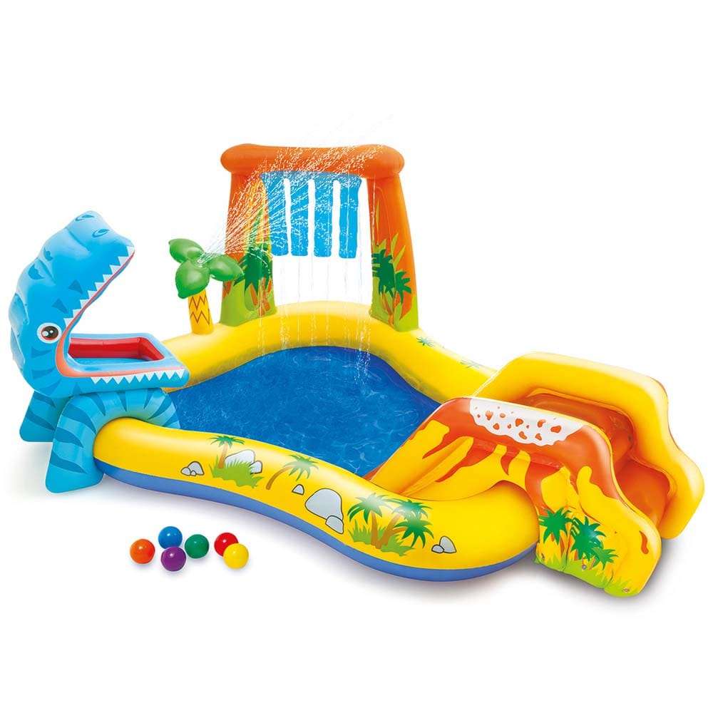 INTEX プール ダイナソー ビニールプール 大型 滑り台付き 家庭用 57444NP 水遊び お家 自宅 庭 子供用 インテックス