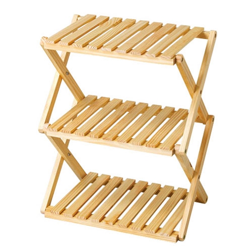 コーナンラック　折り畳み式木製ラック　Ｗ４６０（３段）　ナチュラル ３段