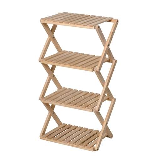 コーナンラック　折り畳み式木製ラック　Ｗ４６０（４段）　ナチュラル ４段