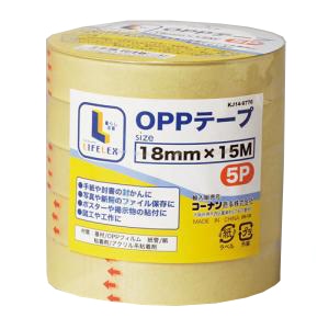 ＯＰＰテープ　５巻パック　１８ｍｍ×１５ｍ ５巻パック　１８ｍｍ×１５ｍ