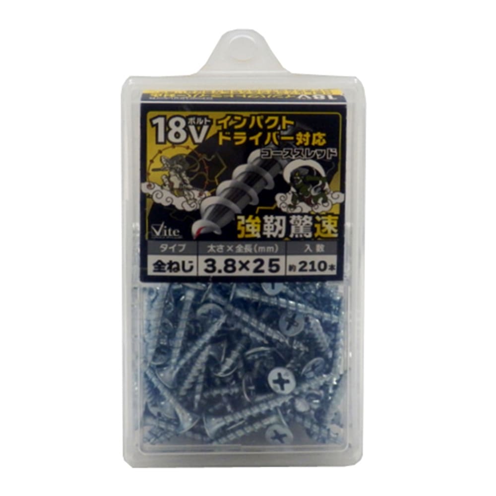 三価１８Ｖ対応コーススレッド　３．８Ｘ２５　５４４－３３１ 3.8Ｘ25mm