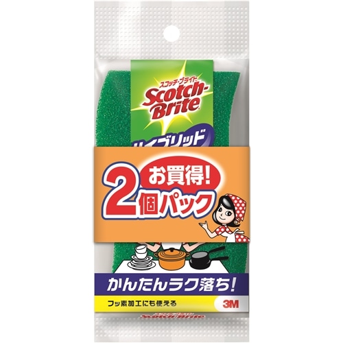 スコッチブライト　ハイブリット貼り合せ　グリーン　２個パック グリーン　２個パック