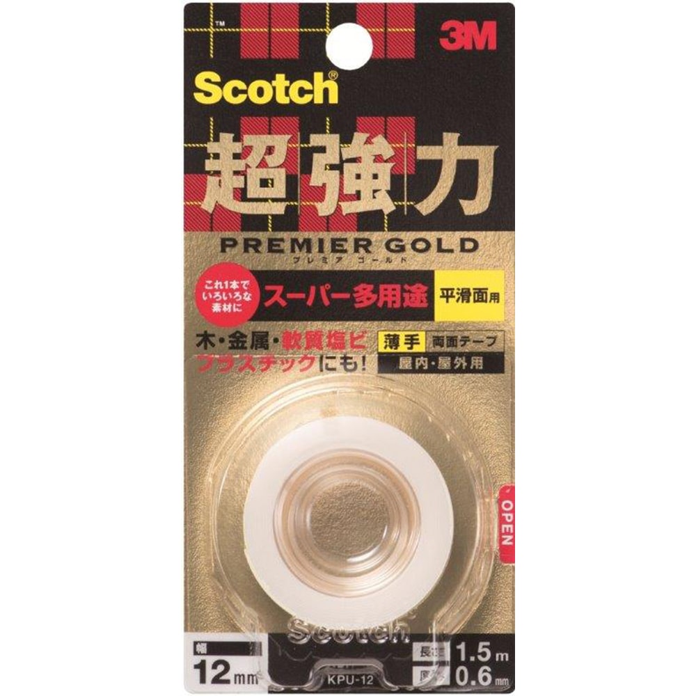超強力両面テープ　Ｓ多用途薄手１２×１．５ｍ