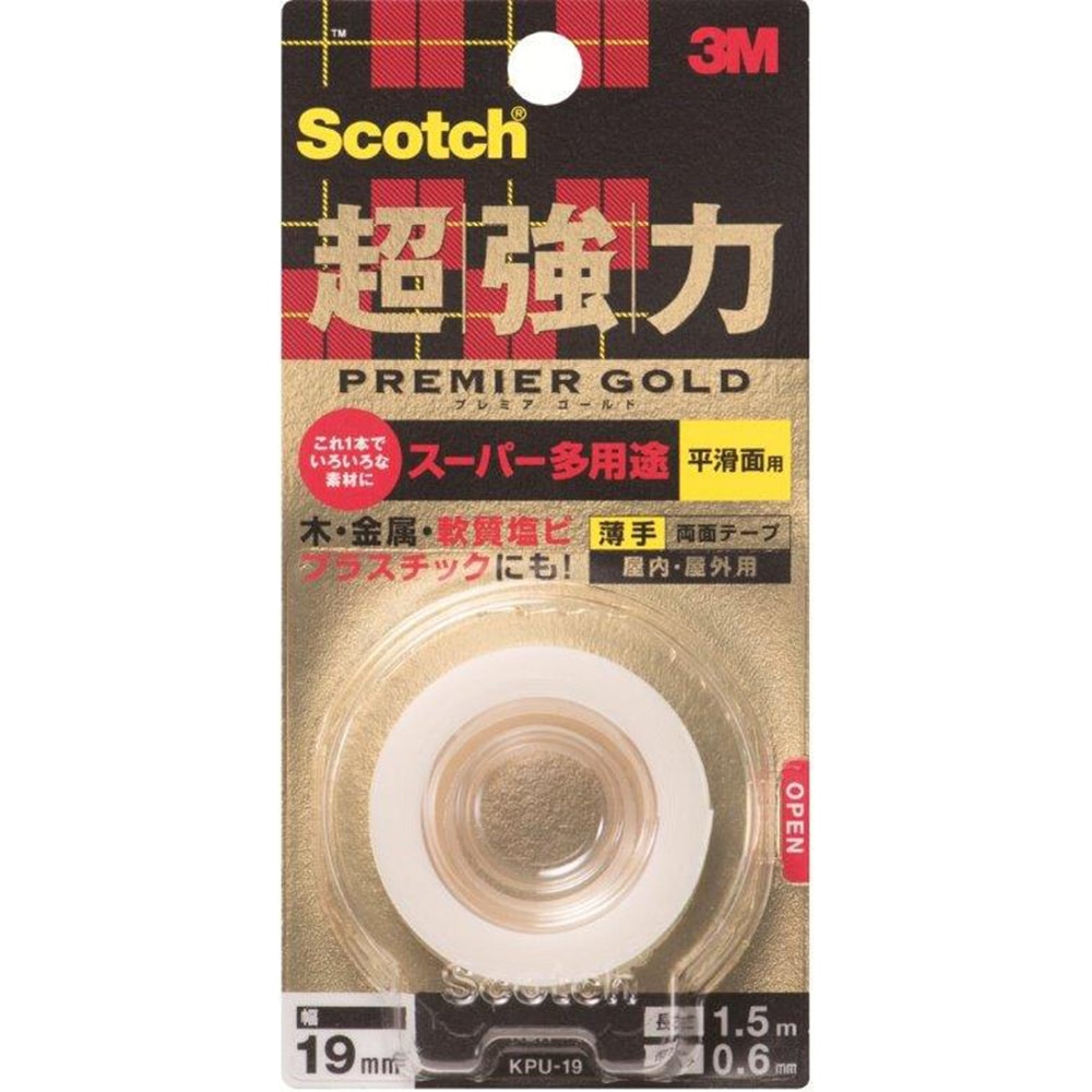 超強力両面テープ　Ｓ多用途薄手１９×１．５ｍ