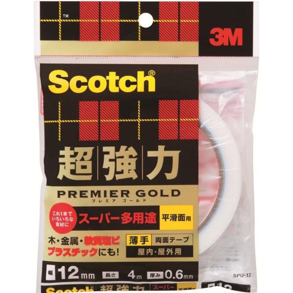 超強力両面テープ　Ｓ多用途薄手１２×４ｍ