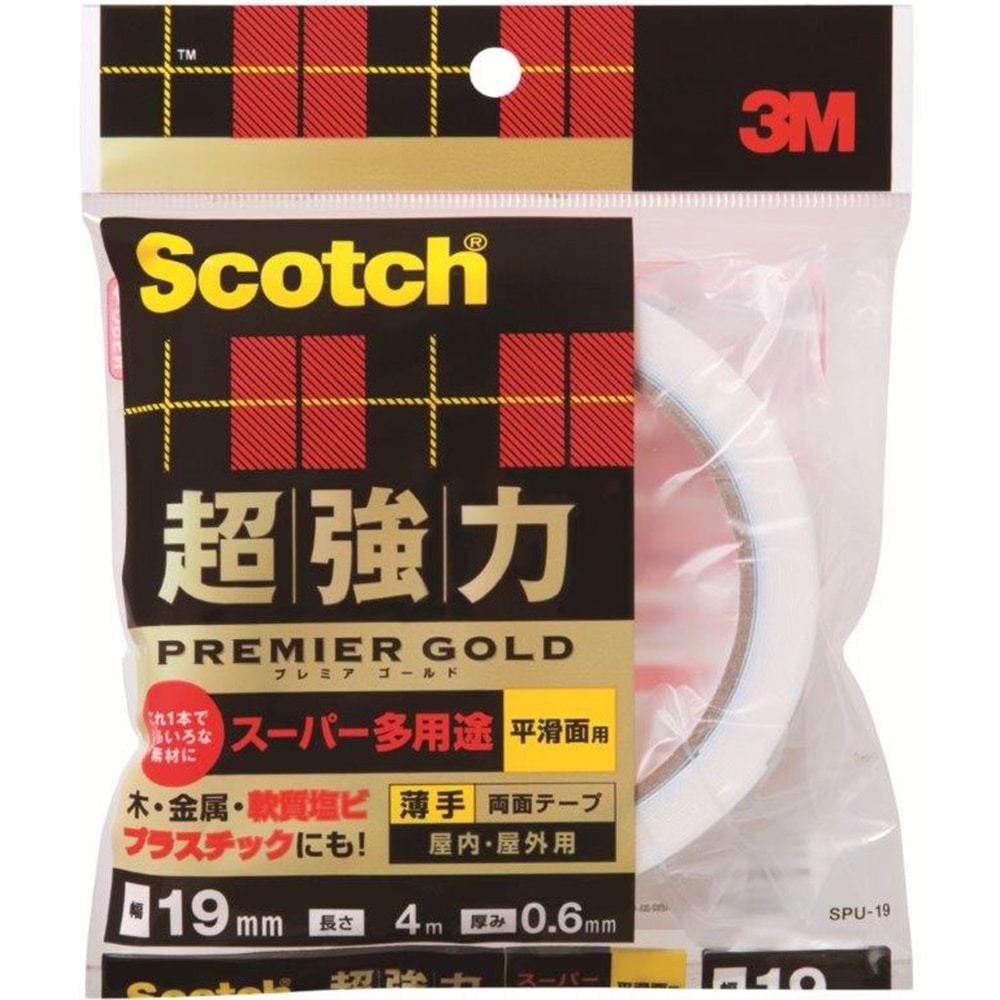 超強力両面テープ　Ｓ多用途薄手１９×４ｍ