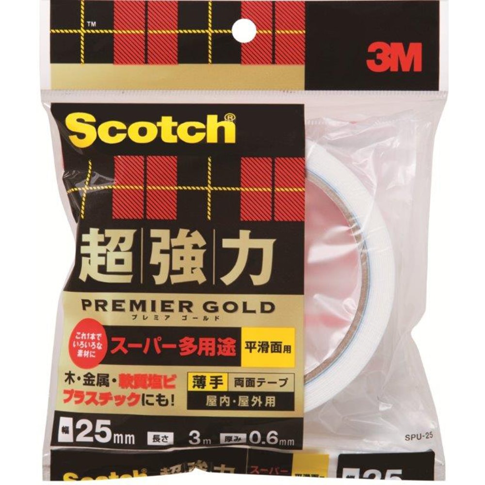 超強力両面テープ　Ｓ多用途薄手２５×３ｍ