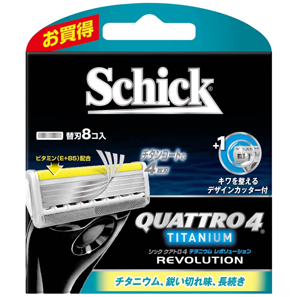 クアトロ４チタニウムレボリューション替刃 ８コ入 ＱＲＶＩ－８