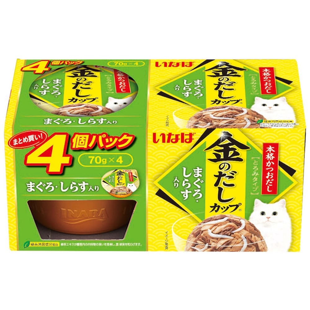 いなばペットフード　金のだしカップ　７０ｇ×４個パック　まぐろ・しらす入り