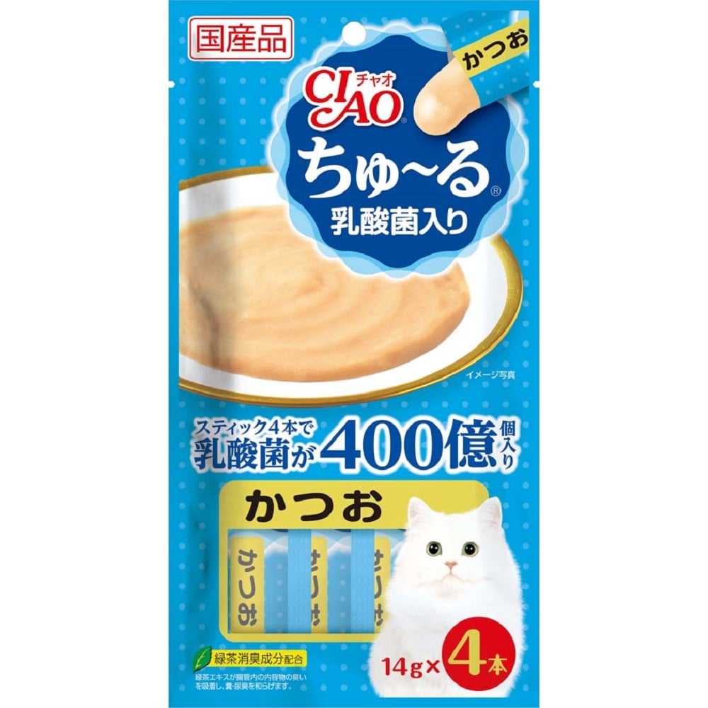 いなばペットフード　ちゅーる乳酸菌入り　かつお　１４ｇ×４本