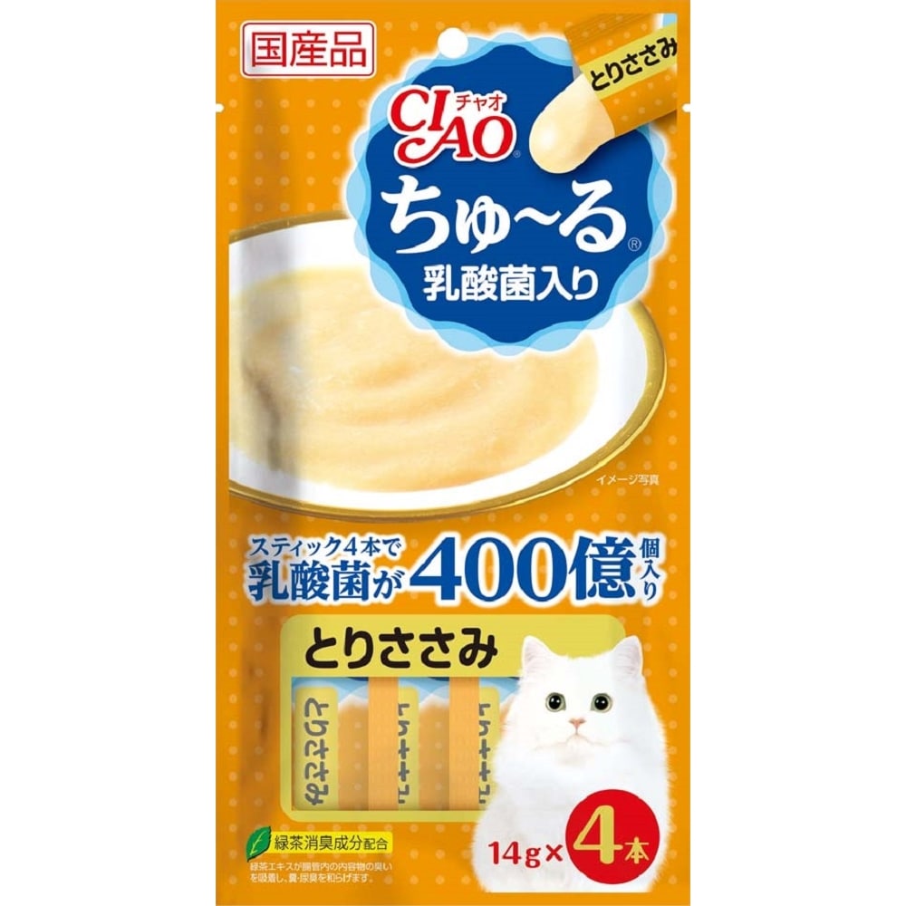 いなばペットフード　ちゅーる乳酸菌入り　とりささみ　１４ｇ×４本