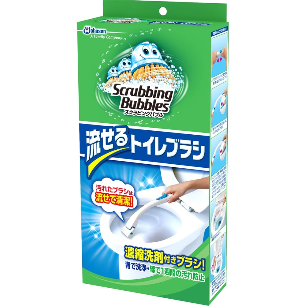 ジョンソン スクラビングバブル 流せるトイレブラシ 本体＋つけかえ用ブラシ４個(流せるトイレブラシ本体＋つけかえ用ブラシ４個):  日用消耗品|ホームセンターコーナンの通販サイト