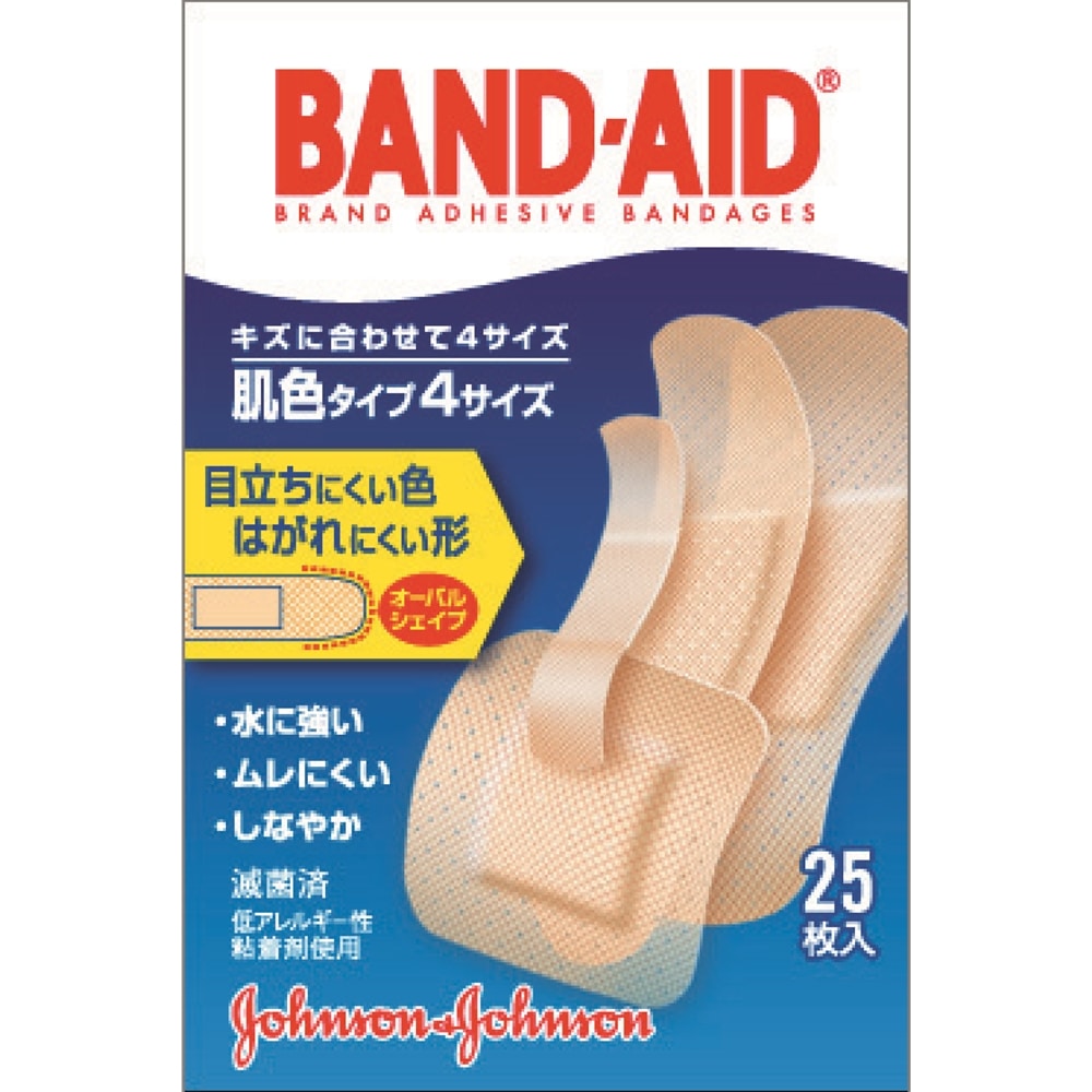 Ｊ＆Ｊ　バンドエイド　肌色４サイズ　２５枚