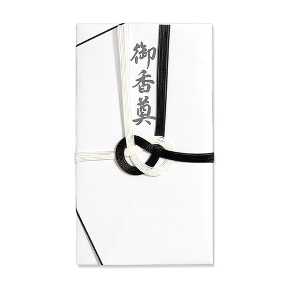 仏金封黒白７本御香奠斜折　薄墨　キ‐３１５Ｕ