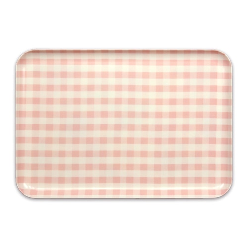 ＳＴトレー　Ｌ角　ミルキーチェック　ピンク