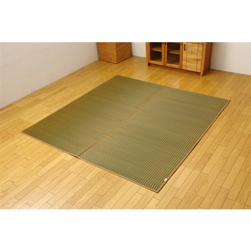 イケヒコ・コーポレーション(IKEHIKO) 　純国産　シンプルい草ラグカーペット　『Ｆリブロ』　グリーン　１９０×１９０ｃｍ