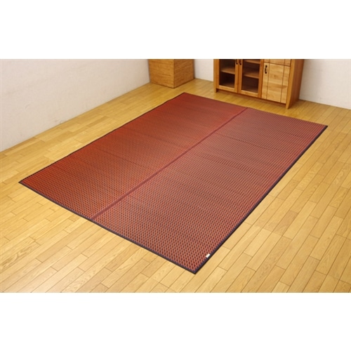 イケヒコ・コーポレーション(IKEHIKO) 　純国産　シンプルい草ラグカーペット　『Ｆリブロ』　レッド　１４０×２００ｃｍ