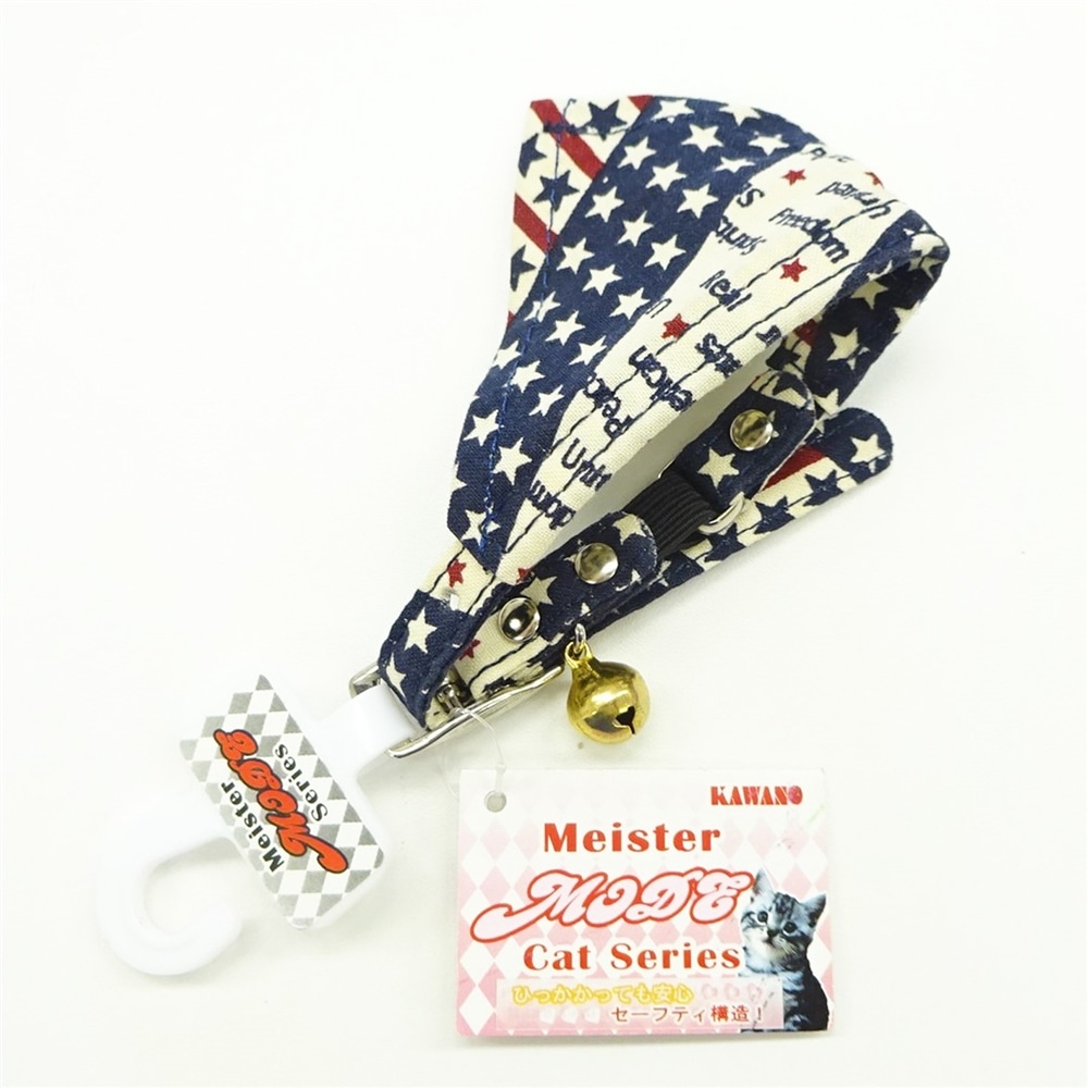ねこちゃんバンダナ首輪 バンダナ柄 レッド 首周り約18～23ｃｍ 
