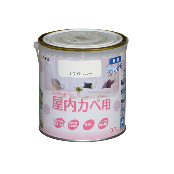 アサヒペン(Asahipen) ＮＥＷ水性インテリアカラー屋内カベ　０．７Ｌ　ホワイトブルー